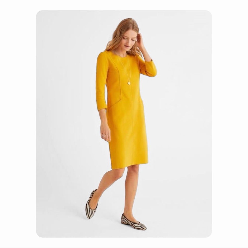 β
NWT Boden Ellen Ottoman 3/4 Sleeves Dress - Yellow β
- Picture 15 of 15